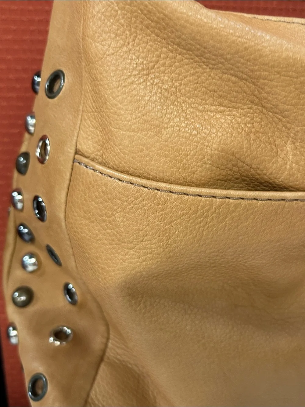 NWT American Leather large studded hobo